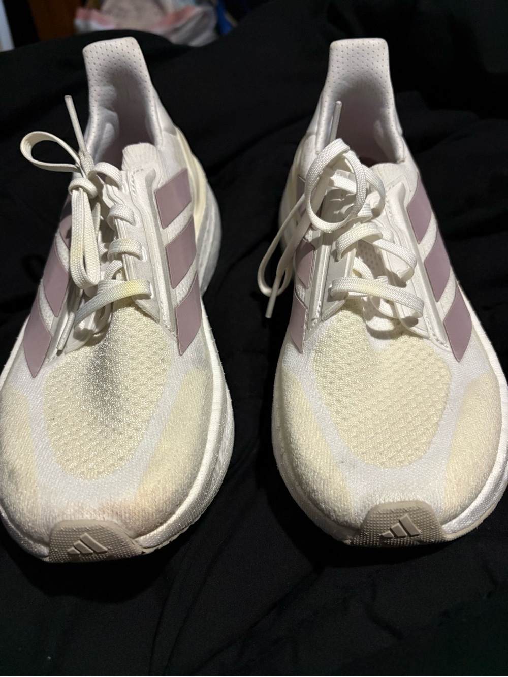 adidas Women's Cream and Lilac Athletic Running Shoes